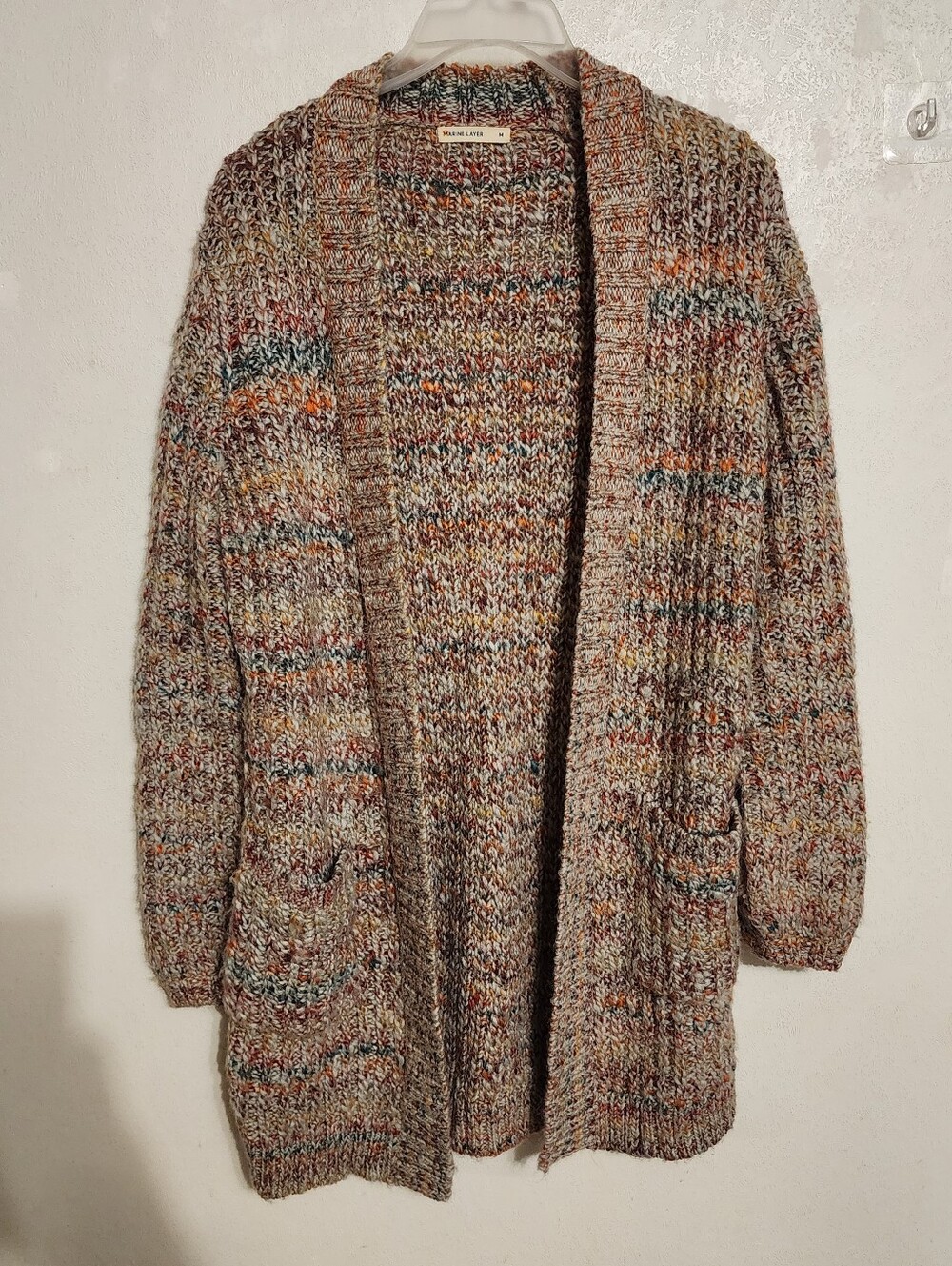 Marine Layer Ontario Rainbow Marled Open Front Cardigan M Alpaca Wool Acrylic